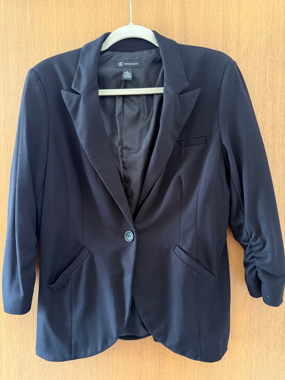 INC International Concepts Black Blazer – 3/4 Sleeve, Size Large